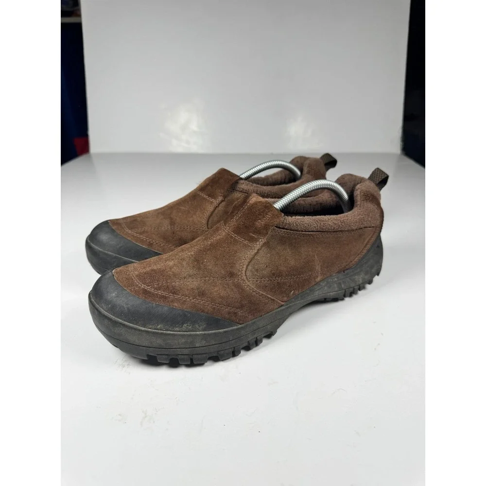 L.L.Bean Primaloft Sneaker‎ Mens US 10M Brown Suede Slip On Cap Rubber Toe Shoes